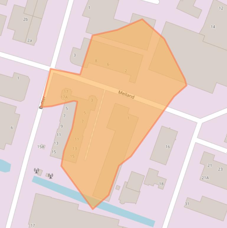 Kaart van postcodegebied 1713GJ.