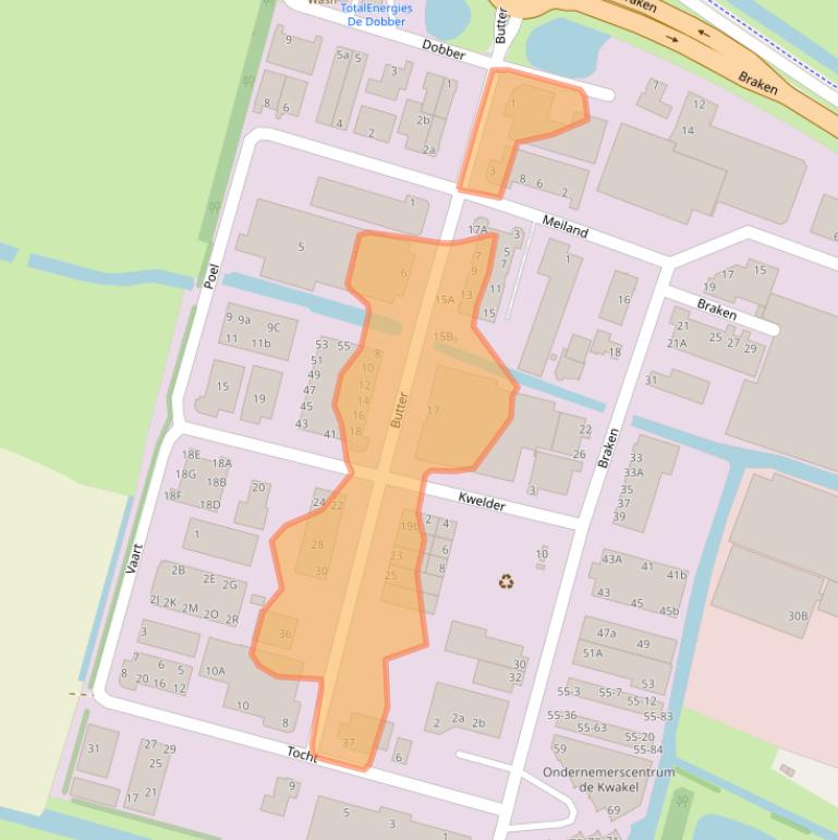 Kaart van postcodegebied 1713GM.