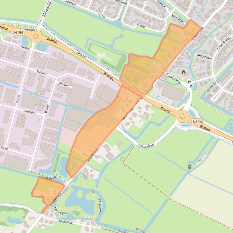 Kaart van postcodegebied 1713HJ.