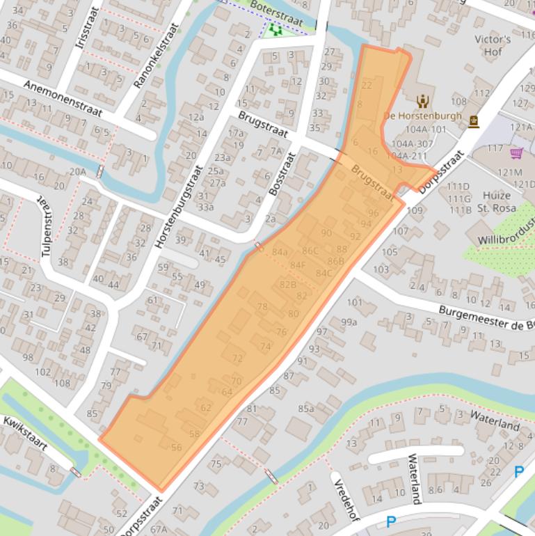 Kaart van postcodegebied 1713HK.