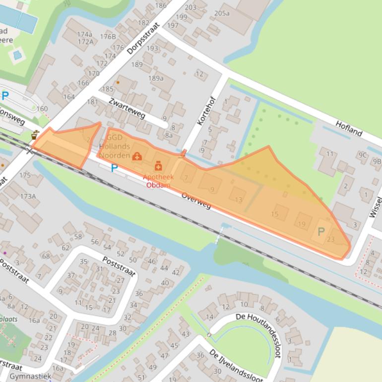 Kaart van postcodegebied 1713HX.