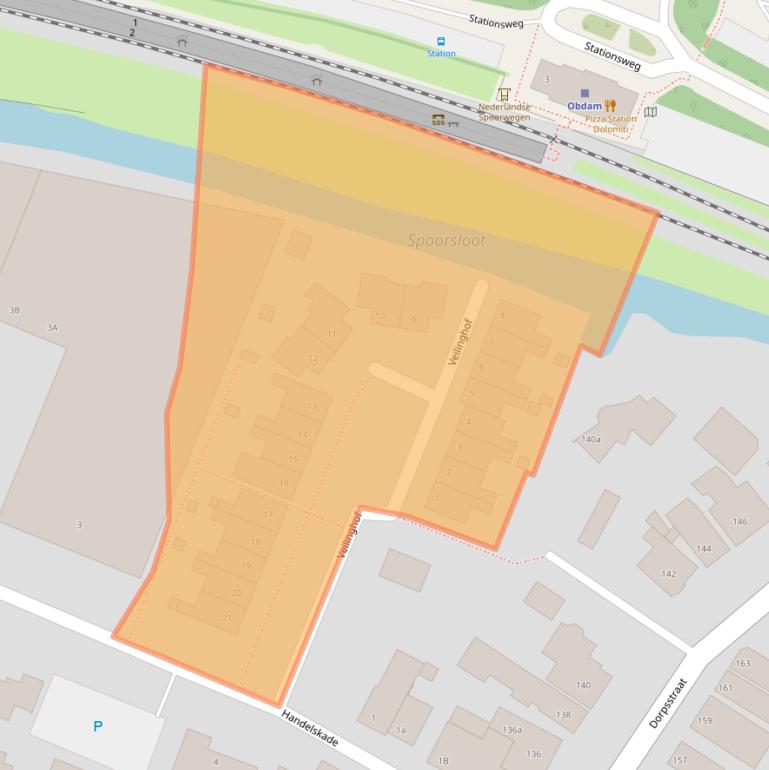 Kaart van postcodegebied 1713HZ.