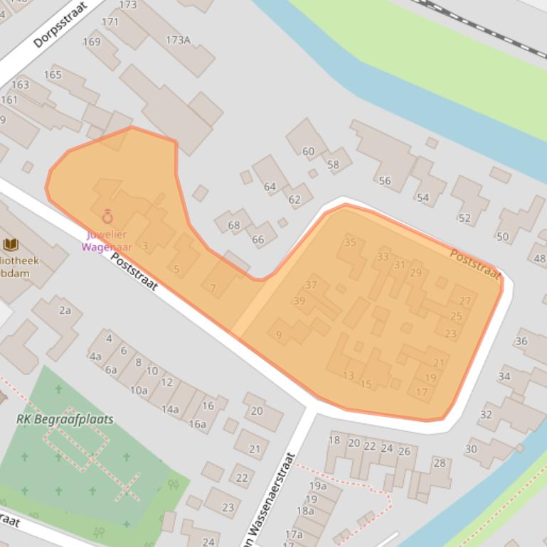 Kaart van postcodegebied 1713JB.