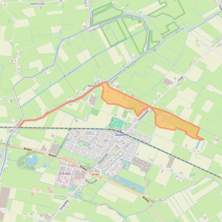 Kaart van postcodegebied 1713KP.