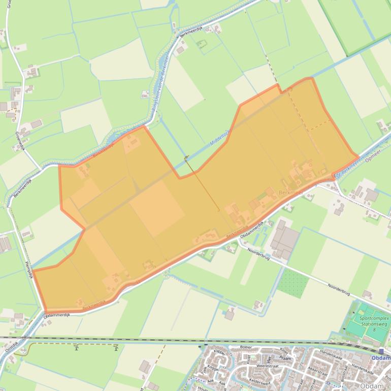 Kaart van postcodegebied 1713KW.
