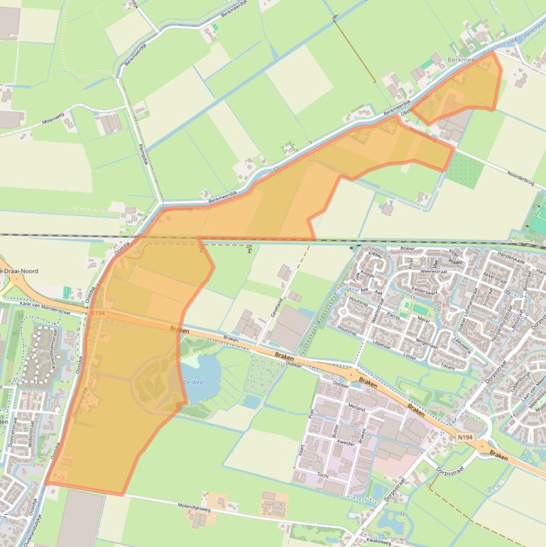 Kaart van postcodegebied 1713RA.