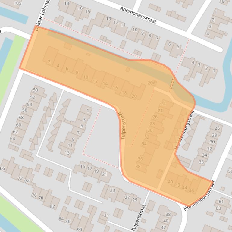 Kaart van postcodegebied 1713TE.