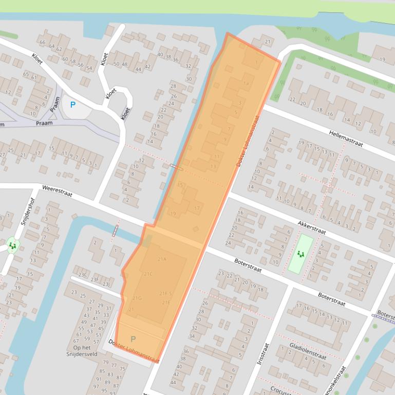 Kaart van postcodegebied 1713TG.