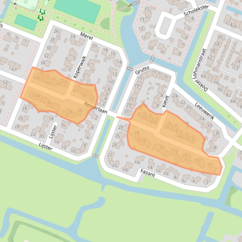 Kaart van postcodegebied 1713TS.