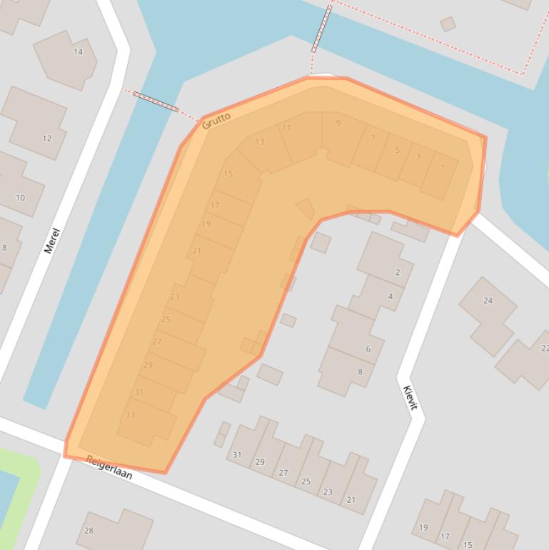 Kaart van postcodegebied 1713TV.