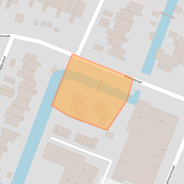 Kaart van postcodegebied 1713VH.