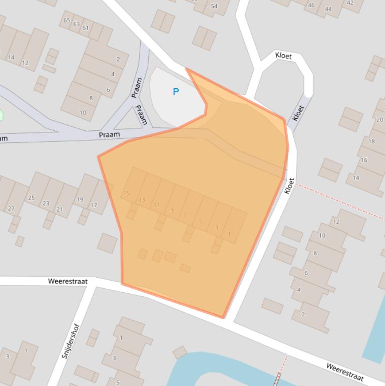 Kaart van postcodegebied 1713VJ.