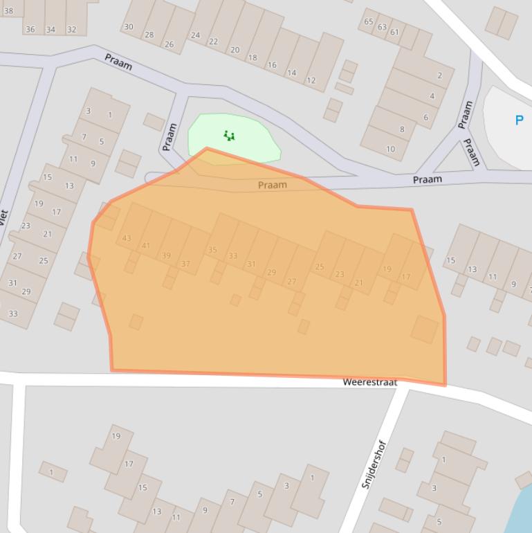 Kaart van postcodegebied 1713VK.