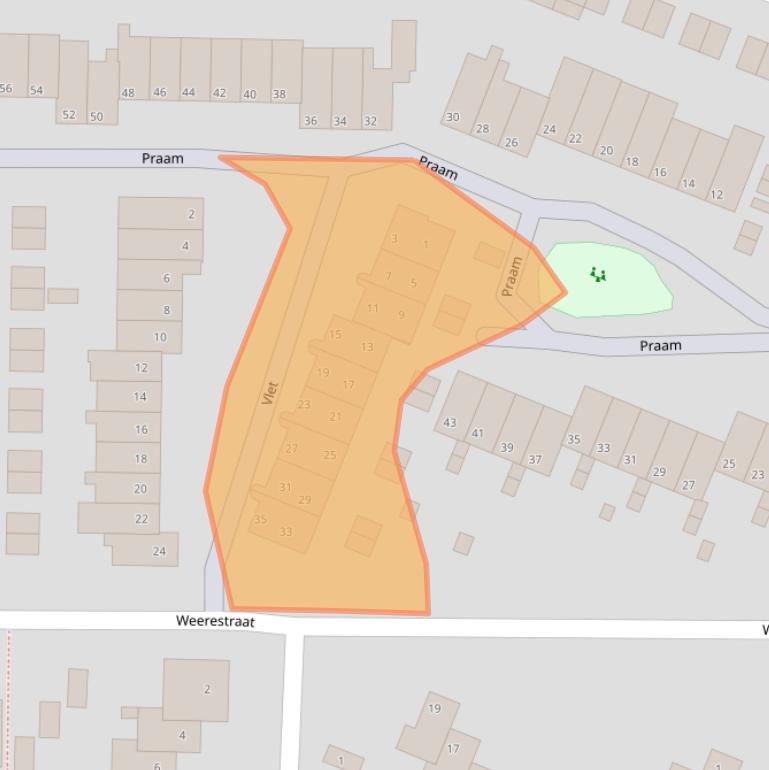 Kaart van postcodegebied 1713VN.