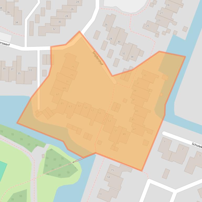 Kaart van postcodegebied 1713WC.