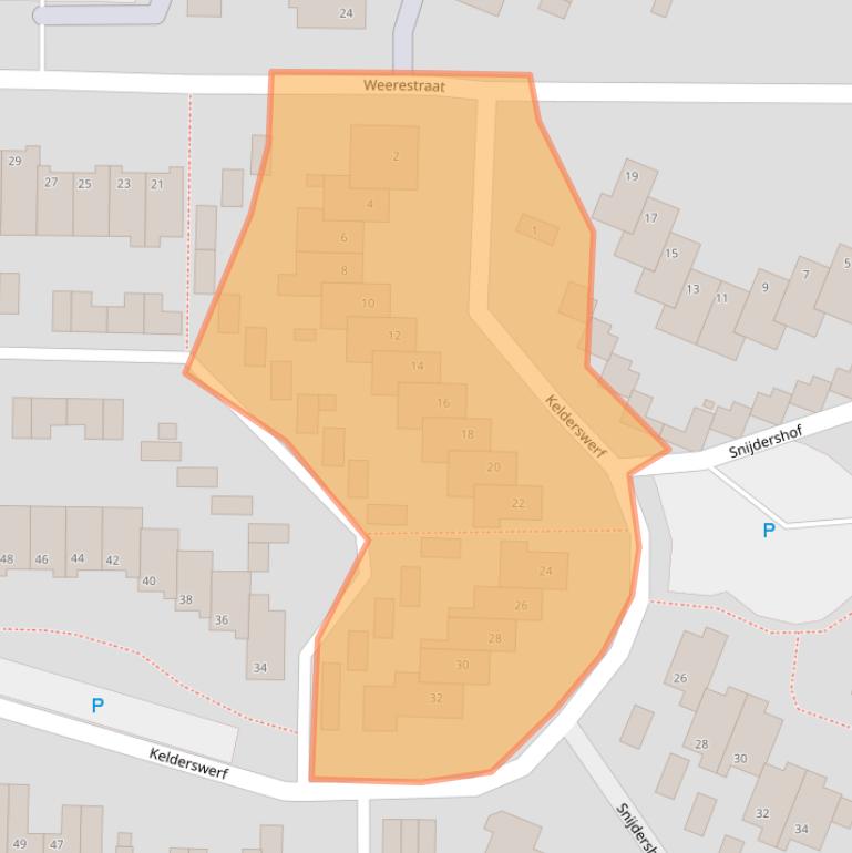 Kaart van postcodegebied 1713WJ.