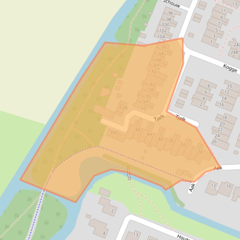 Kaart van postcodegebied 1713WZ.