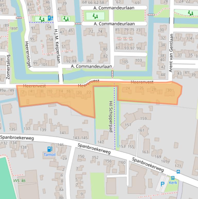 Kaart van postcodegebied 1715AA.