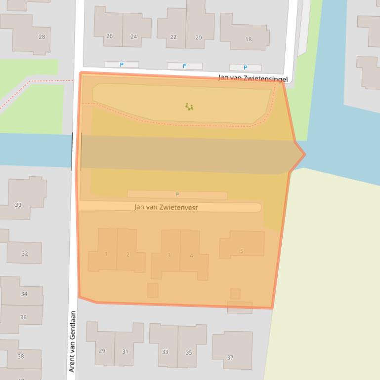 Kaart van postcodegebied 1715AJ.