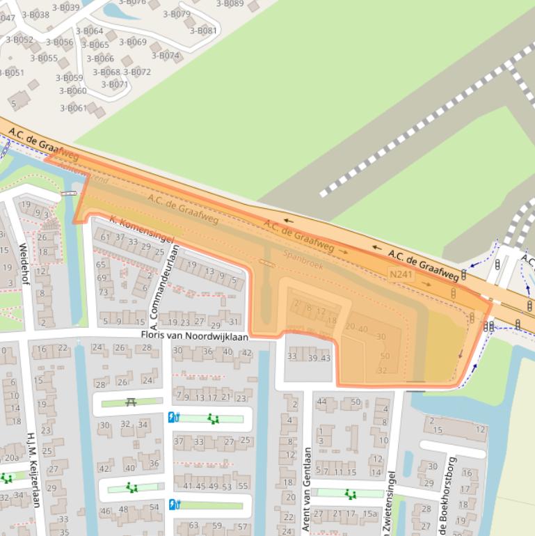 Kaart van postcodegebied 1715AL.