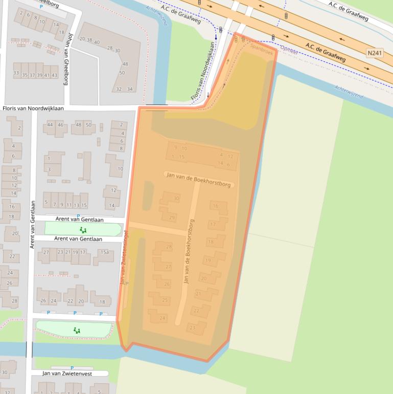 Kaart van postcodegebied 1715AM.