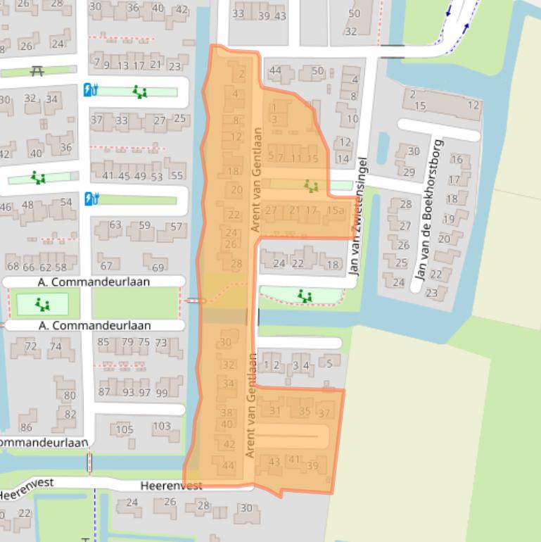 Kaart van postcodegebied 1715AN.