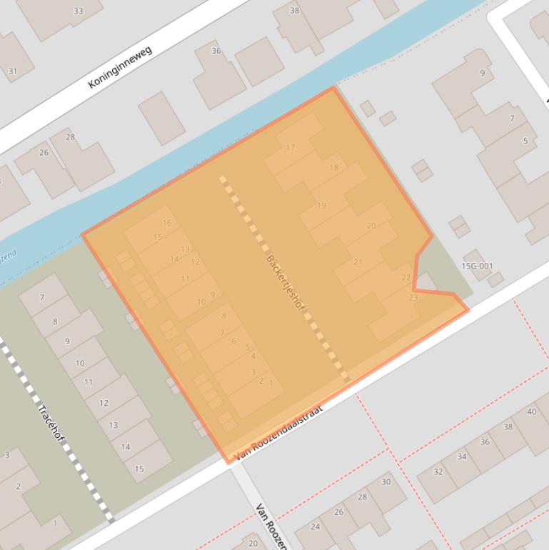 Kaart van postcodegebied 1715DC.