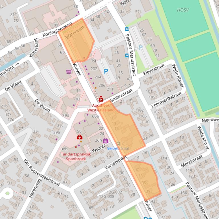 Kaart van postcodegebied 1715EB.