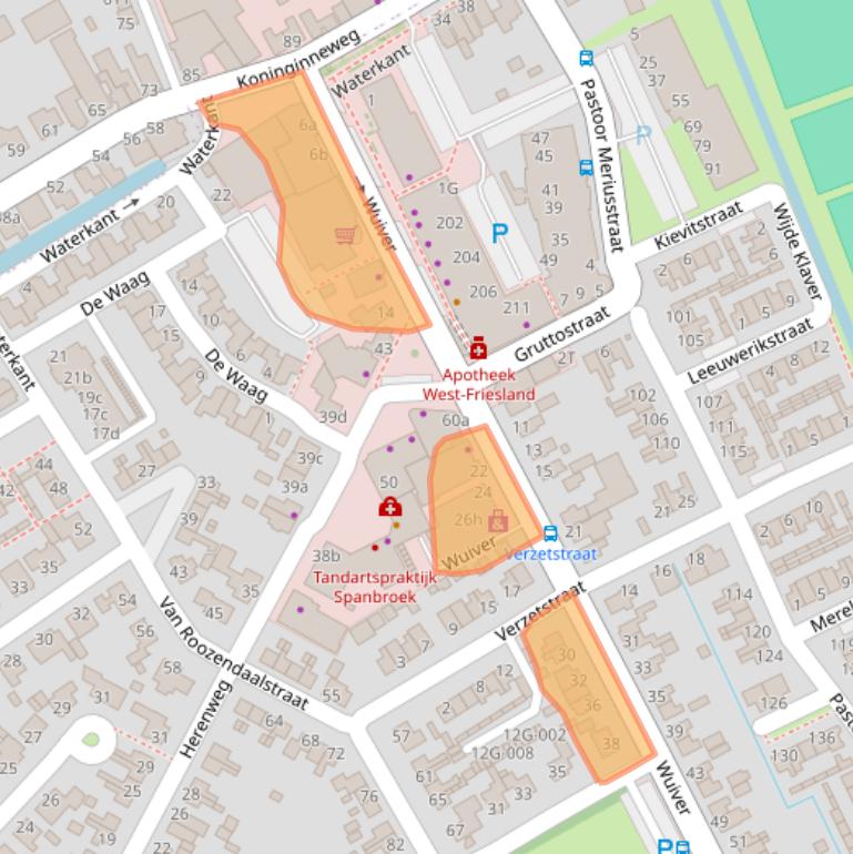 Kaart van postcodegebied 1715ED.