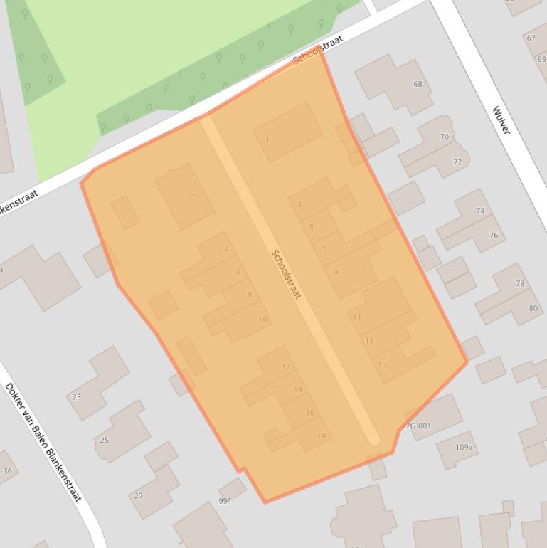 Kaart van postcodegebied 1715ER.