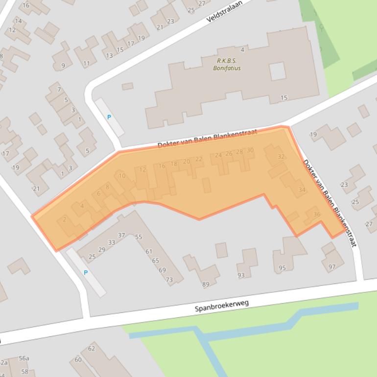 Kaart van postcodegebied 1715ET.