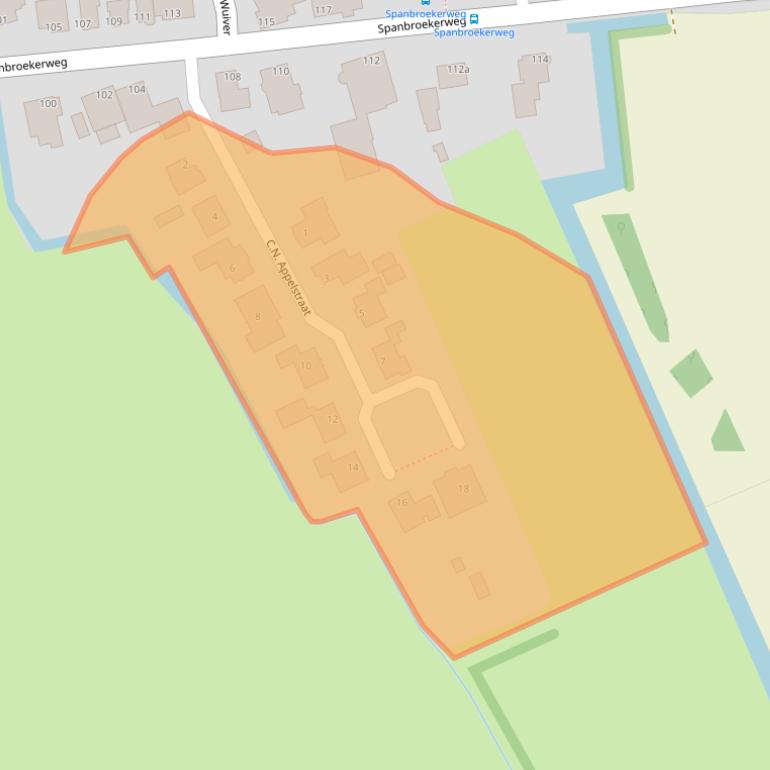 Kaart van postcodegebied 1715GG.