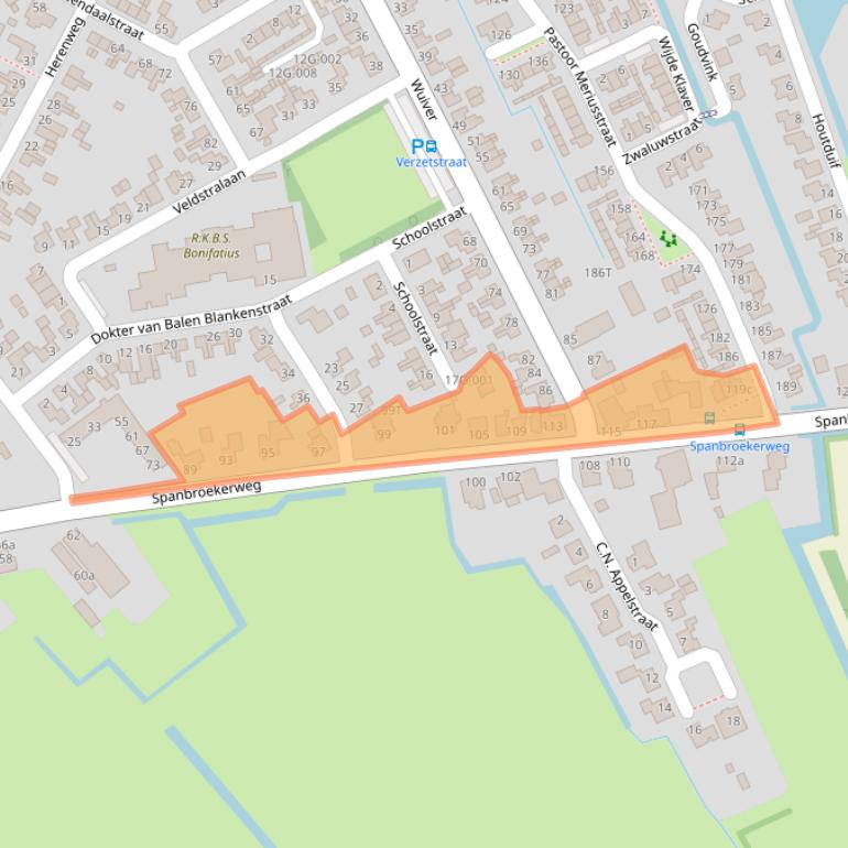 Kaart van postcodegebied 1715GK.