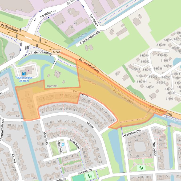 Kaart van postcodegebied 1715HA.
