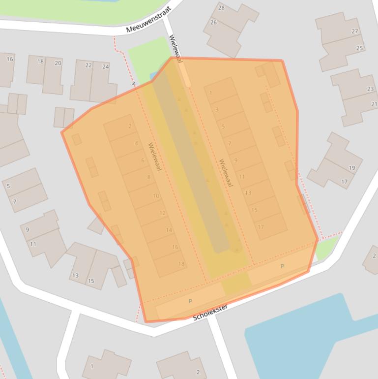 Kaart van postcodegebied 1715TE.