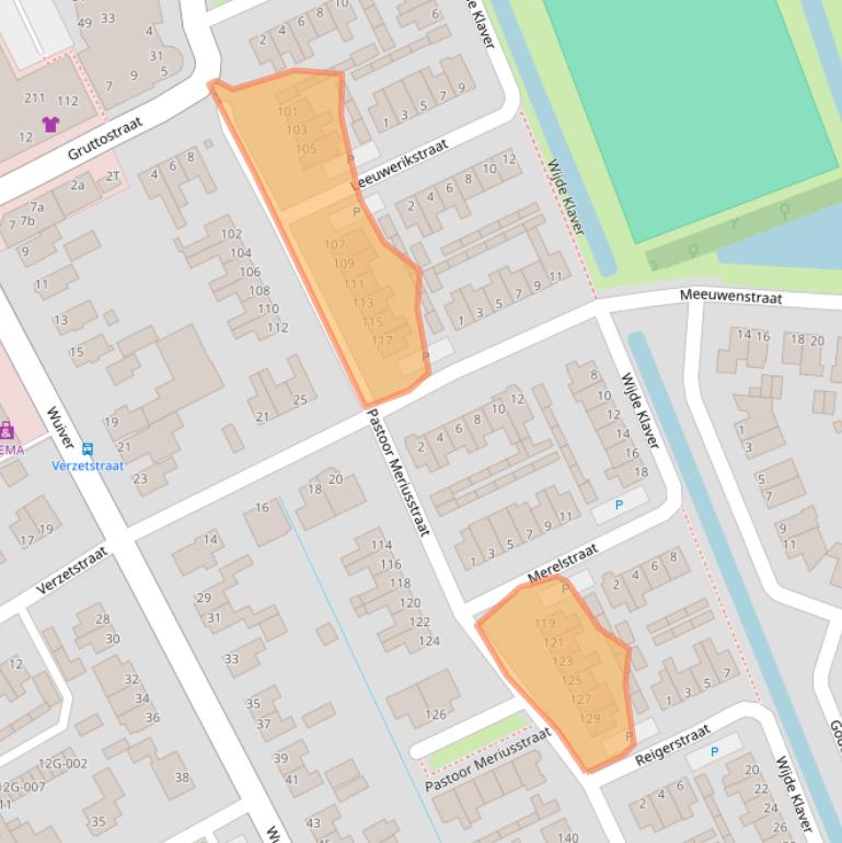 Kaart van postcodegebied 1715VC.