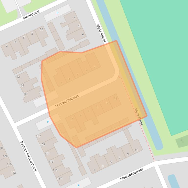Kaart van postcodegebied 1715VK.