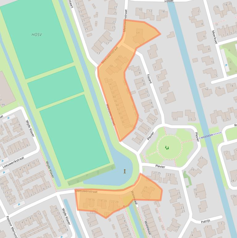 Kaart van postcodegebied 1715VS.