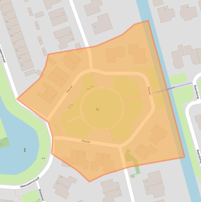 Kaart van postcodegebied 1715VZ.