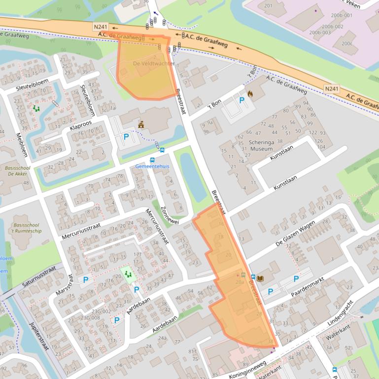 Kaart van postcodegebied 1716DB.