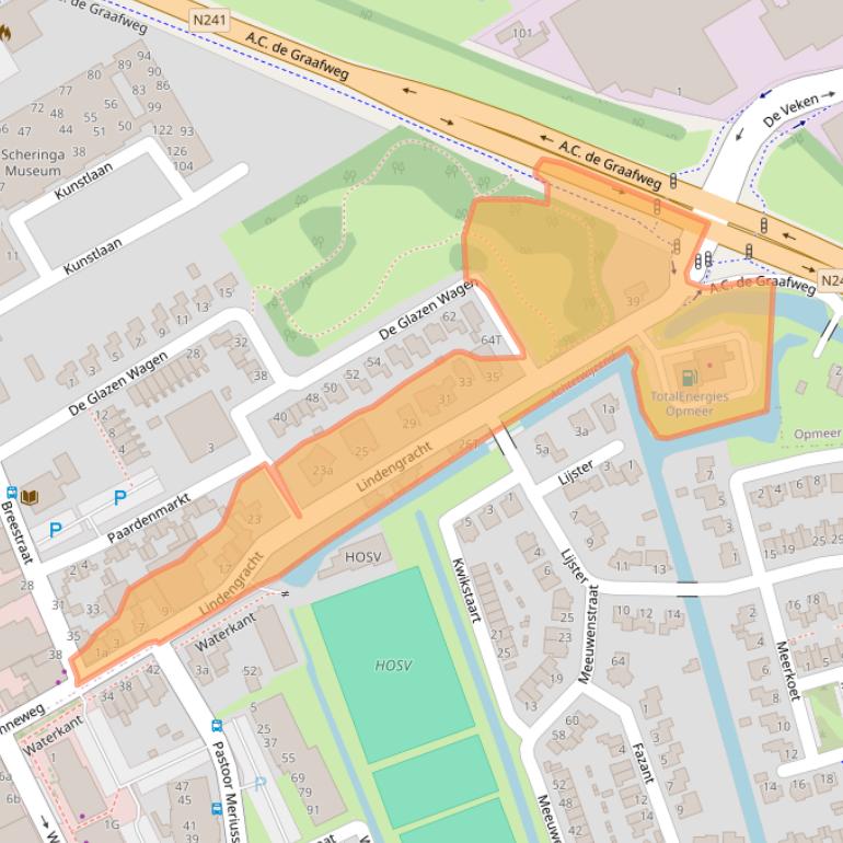 Kaart van postcodegebied 1716DD.