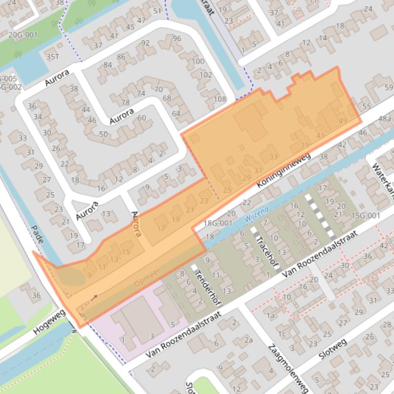 Kaart van postcodegebied 1716DE.