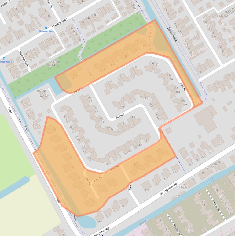 Kaart van postcodegebied 1716DN.