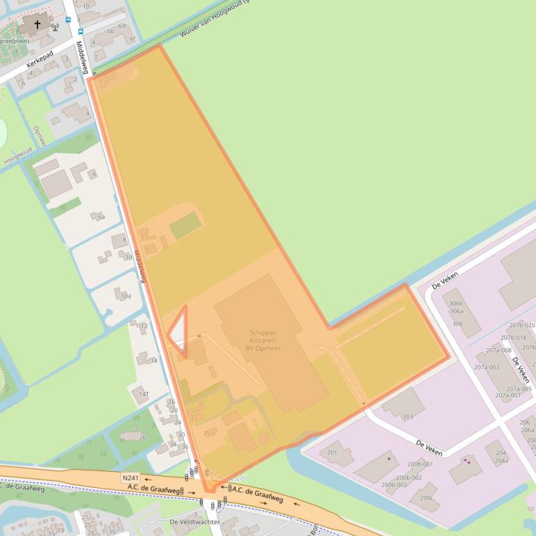 Kaart van postcodegebied 1716KB.