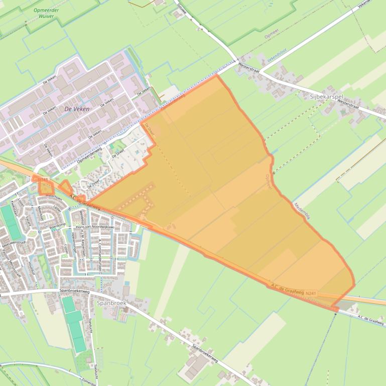 Kaart van postcodegebied 1716KD.