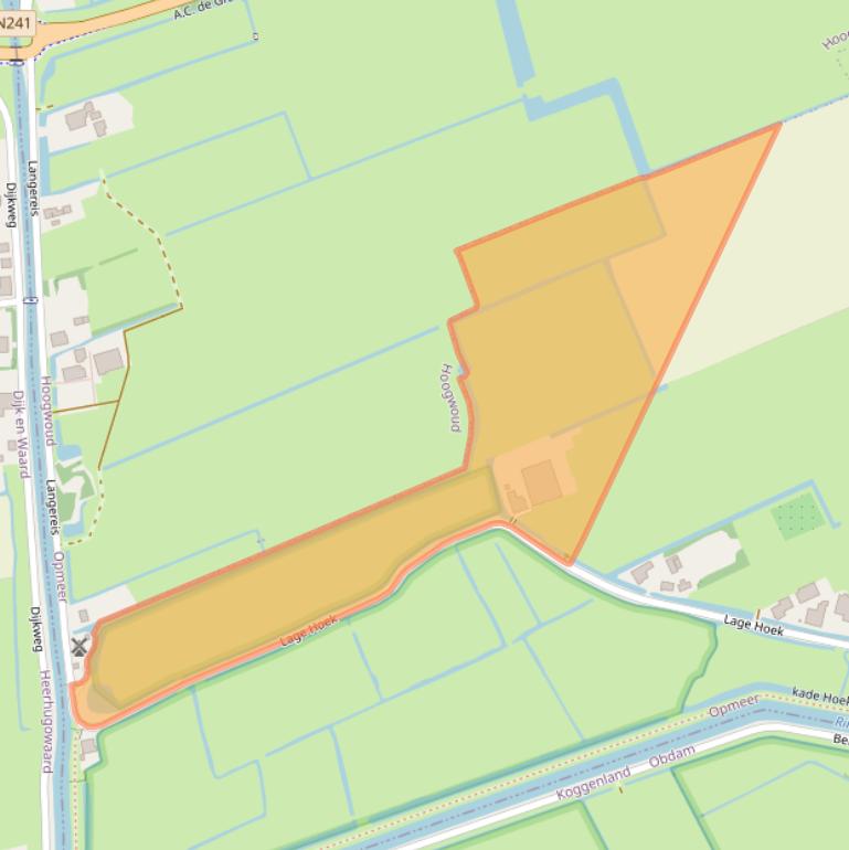 Kaart van postcodegebied 1716MB.