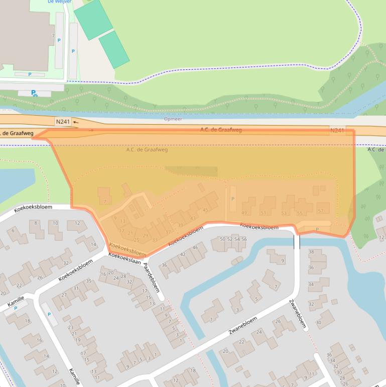 Kaart van postcodegebied 1716TX.