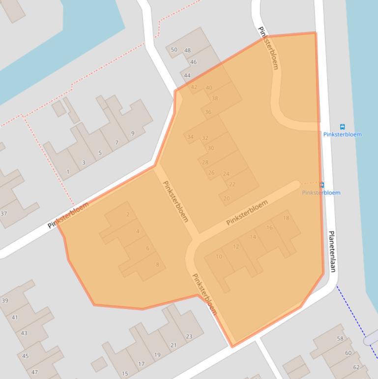 Kaart van postcodegebied 1716VC.