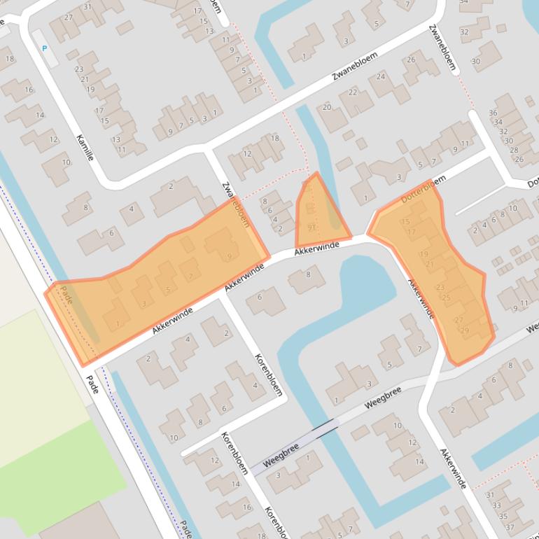 Kaart van postcodegebied 1716VE.