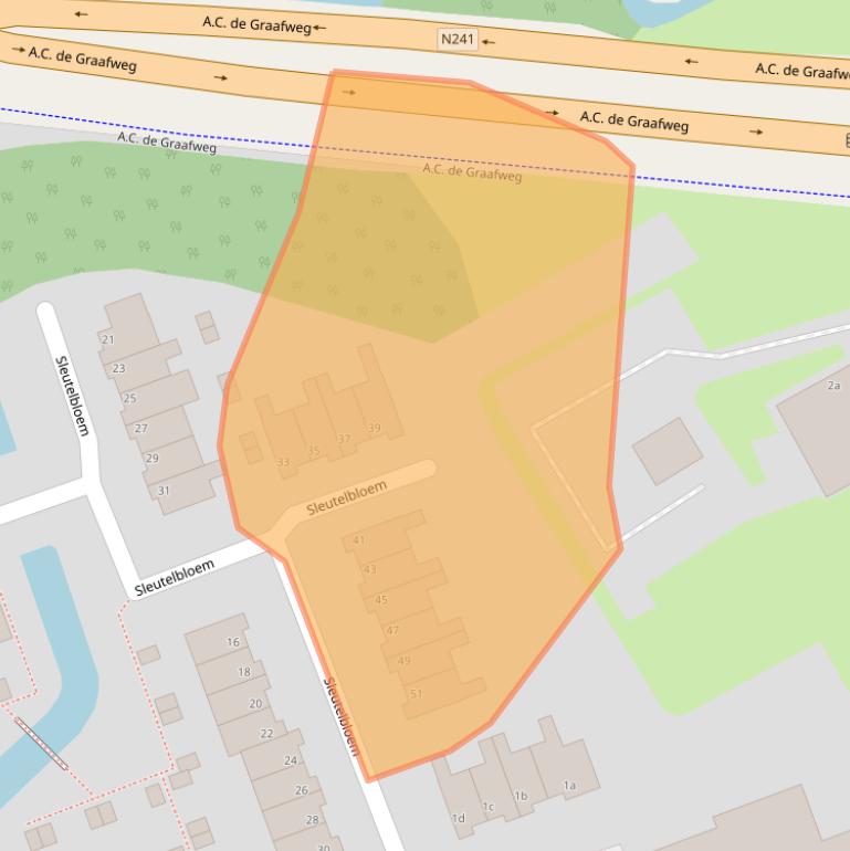 Kaart van postcodegebied 1716VW.